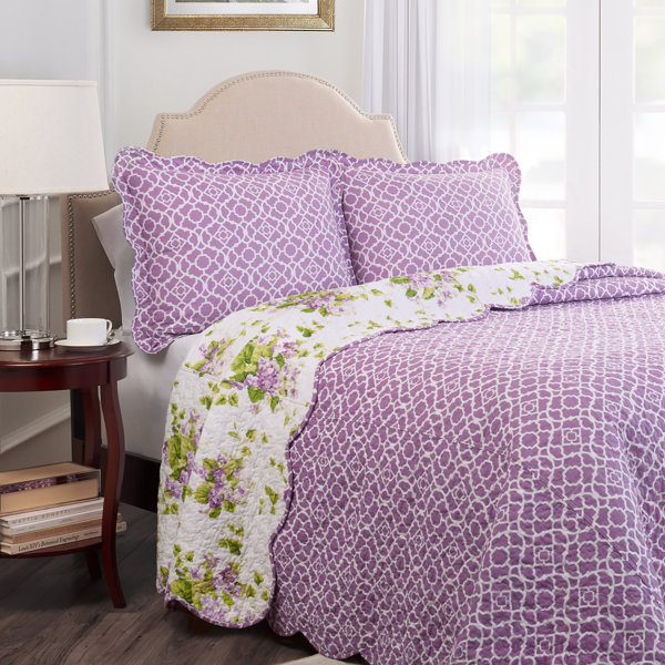 Waverly Sweet Violets Reversible Quilt Set Wayfair